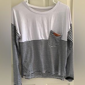 Long sleeve navy striped cute large, but I feel like it fits more like a medium